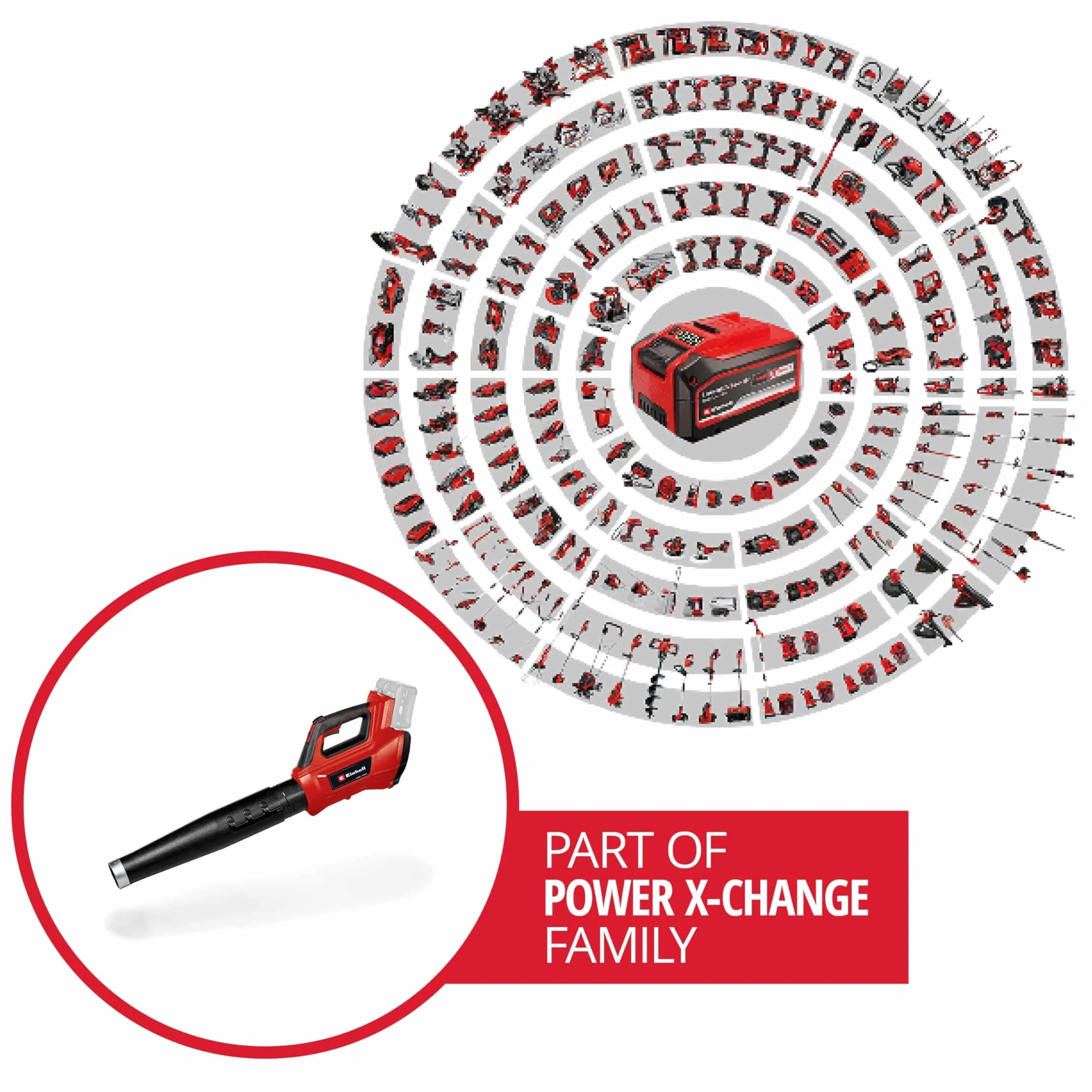 Einhell Profesjonalna akumulatorowa dmuchawa do liści GP-LB 36/210 Li E-Solo Power X-Change (litowo-jonowa, moc dmuchawy 816 m³/h, przełącznik turbo, 3-stopniowa + zdejmowana rura, bez akumulatora i ładowarki)