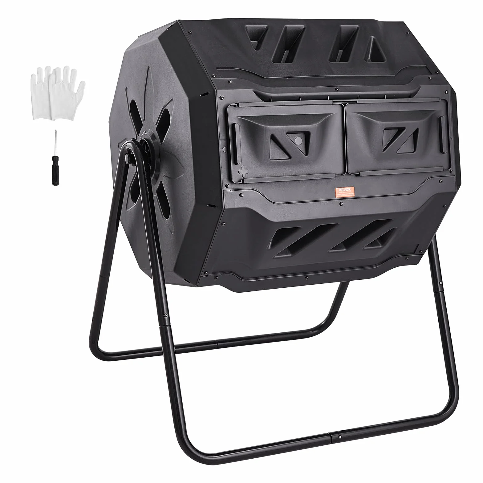 VEVOR kompostownik Tumbling 162,7 l obrotowy podwójną przestrzenią 735 x 625 x 955 mm 50 kg