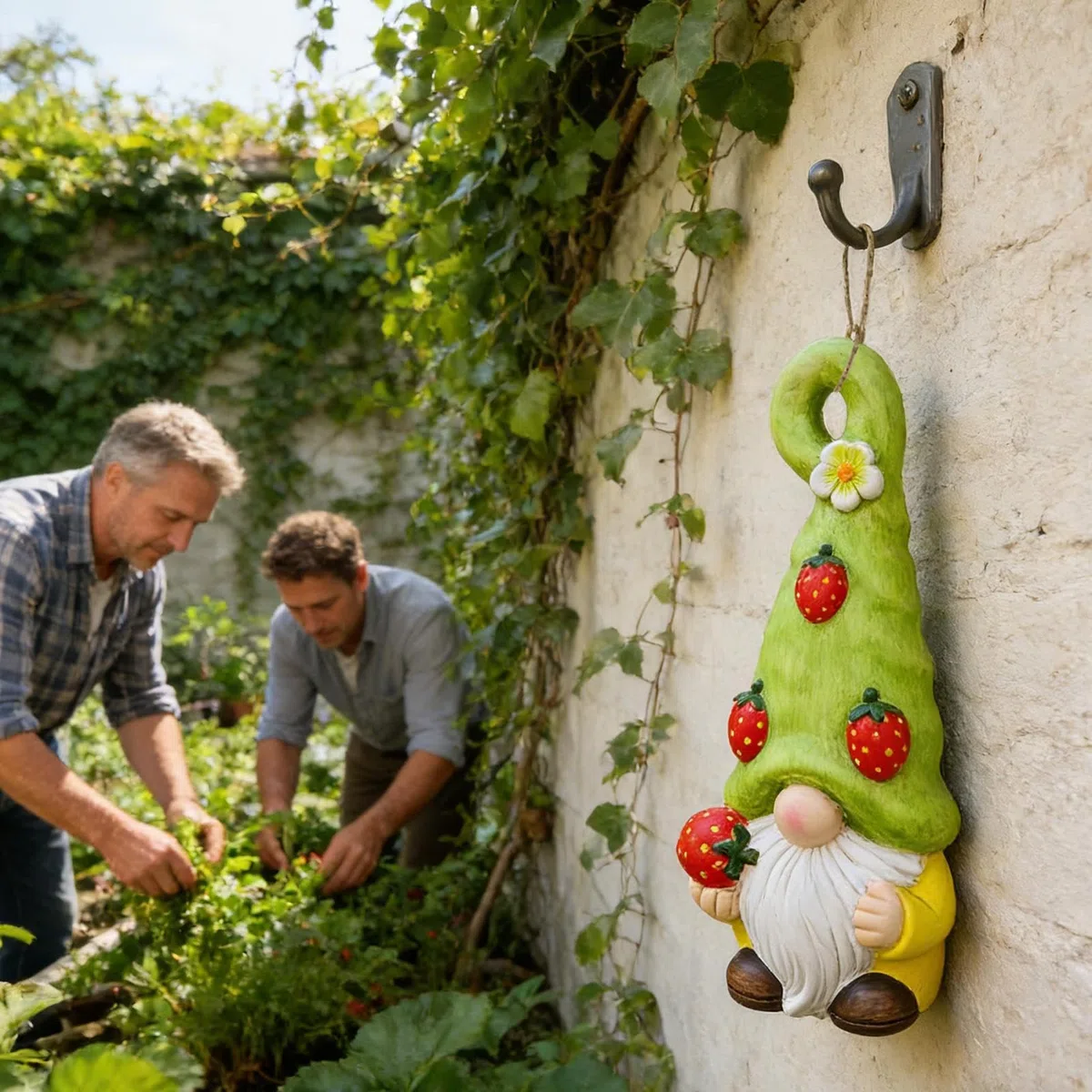 Figurka Krasnala Rzeźba Krasnala w Motywy Owocowe | Wiosenne dekoracje do domu Do Ogrodu, Gabinetu, Pokoju Dziecięcego, Stolika Nocnego, Półek Ekspozycyjnych, Salonu, Półki,