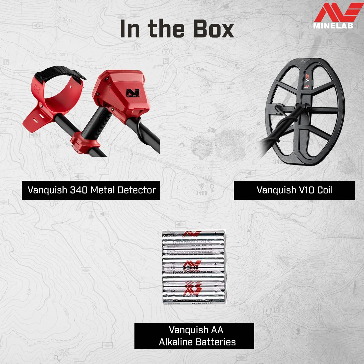 Minelab Vanquish 340 wieloczęstotliwościowy wykrywacz metali z wodoodporną cewką V10 25 x 18 cm Double D