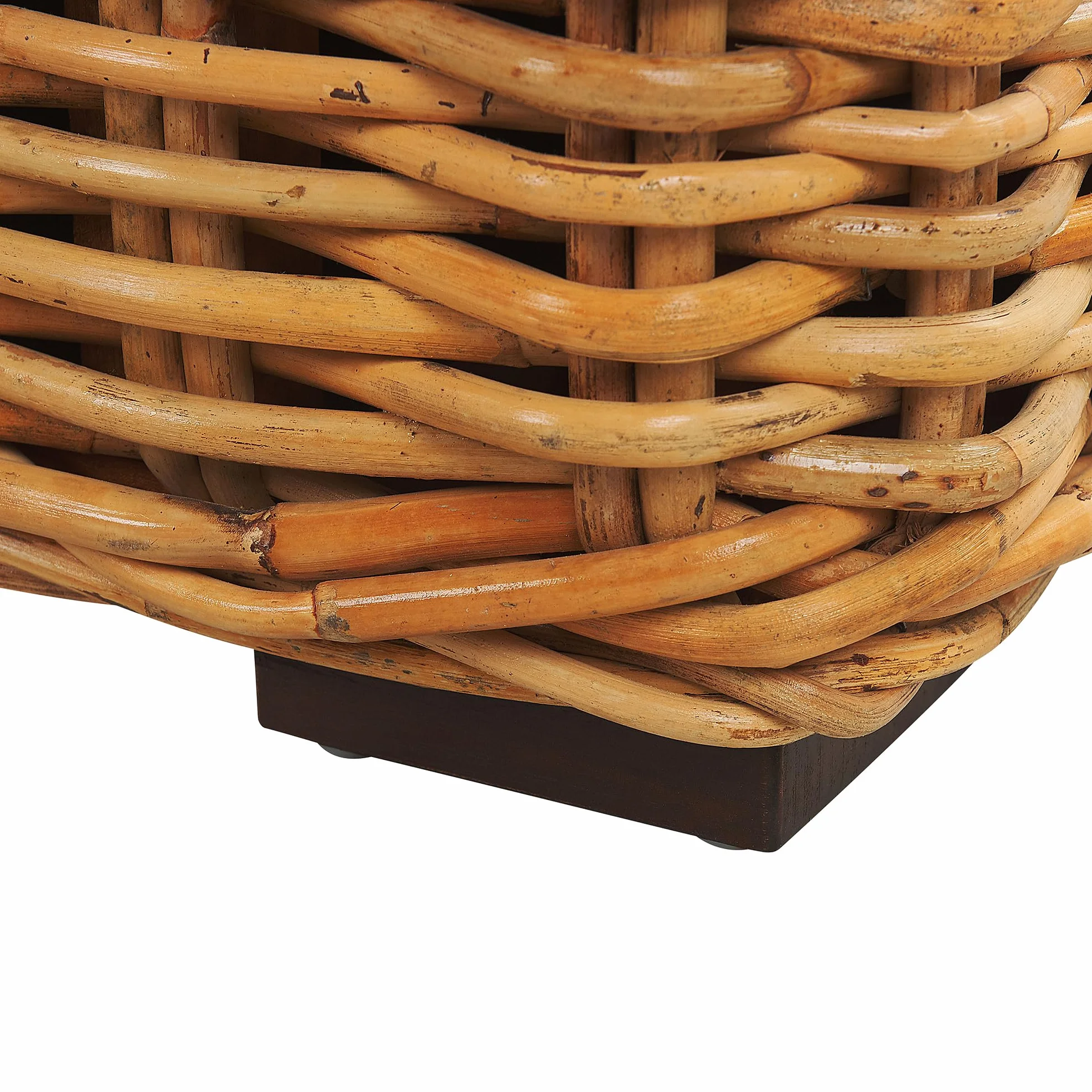 Sofa ogrodowa 3-osobowa kanapa z białymi poduszkami rattanowa naturalna Florli