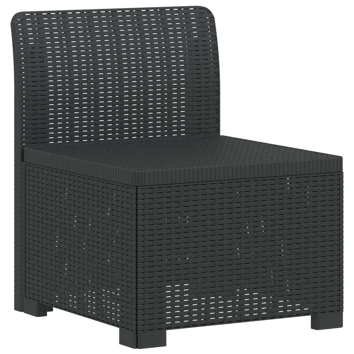 Hothingwell 5-osobowa sofa ogrodowa Polipropylen Antracyt | Modne oparcie Poly Rattan, odporne na warunki atmosferyczne, łatwa pielęgnacja, na balkon taras
