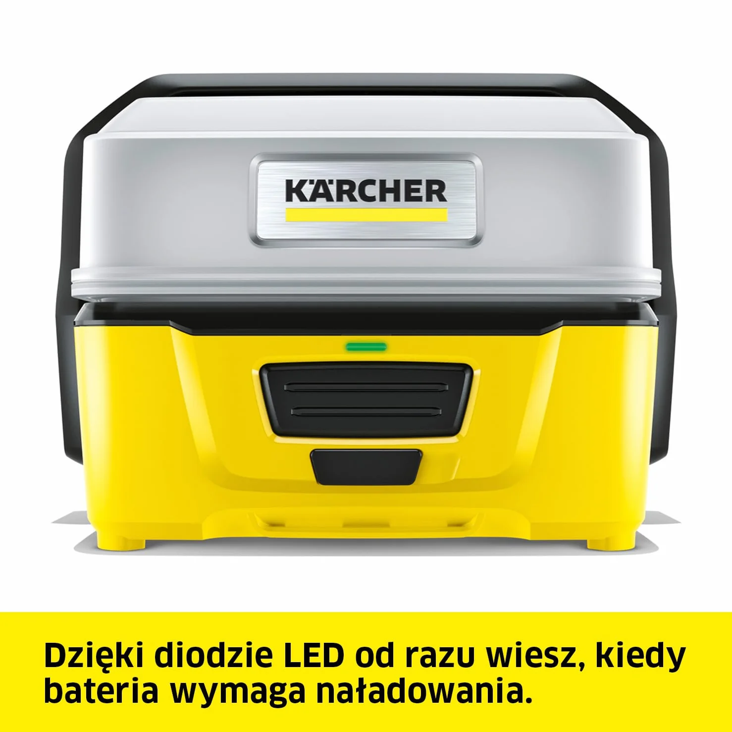 Kärcher myjka terenowa OC 3, do czyszczenia roweru, w ogrodzie i domu, ze zbiornikiem na wodę, dyszą płaskostrumieniową i kablem do ładowania