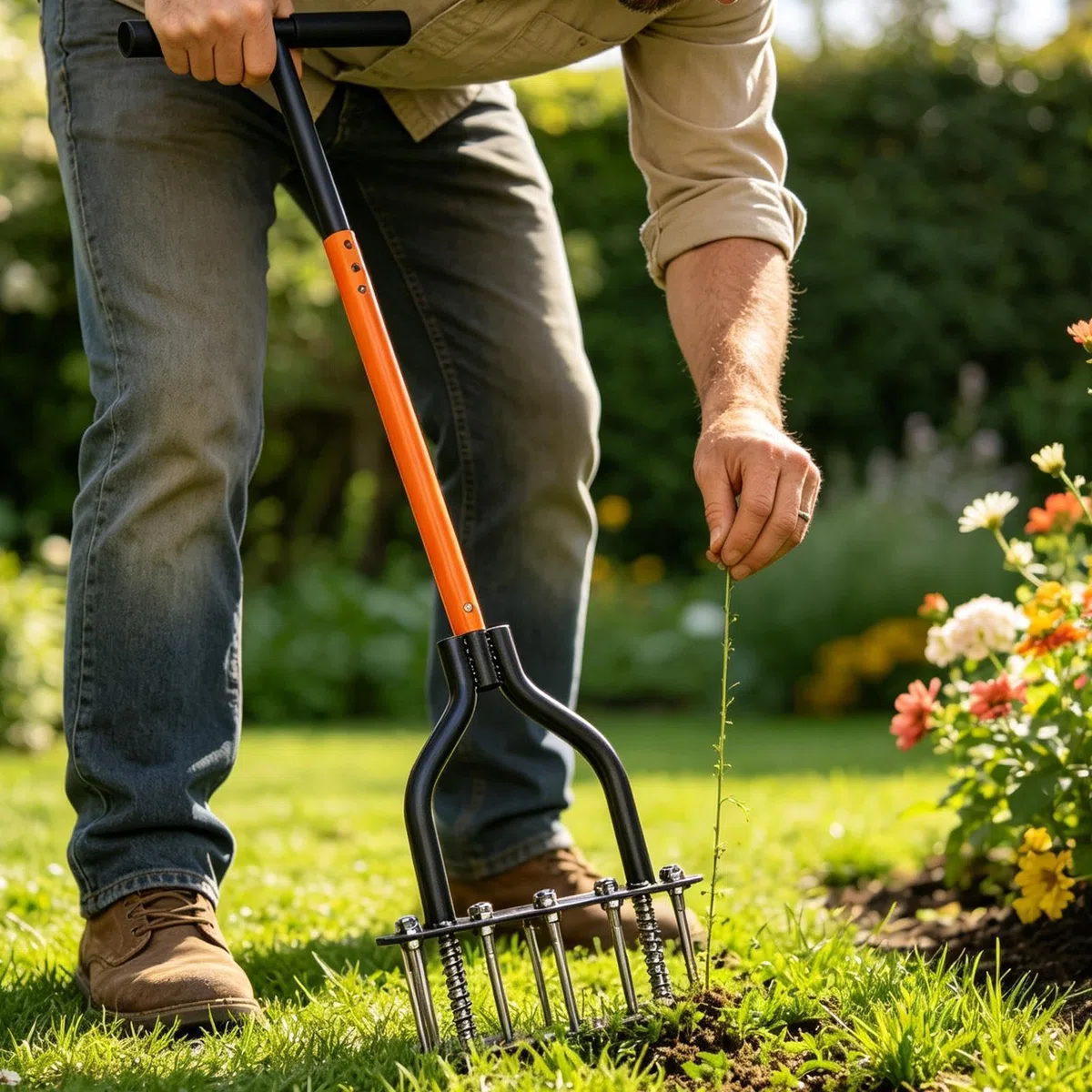 Narzędzie Do Aeracji Trawnika Automatyczne Usuwanie Ziemi I Liści | Metalowy Aerator do Trawy na Podwórko Do Pielęgnacji Trawy Na Podwórkach Polach Golfowych Parkach Wiosną I Jesienią