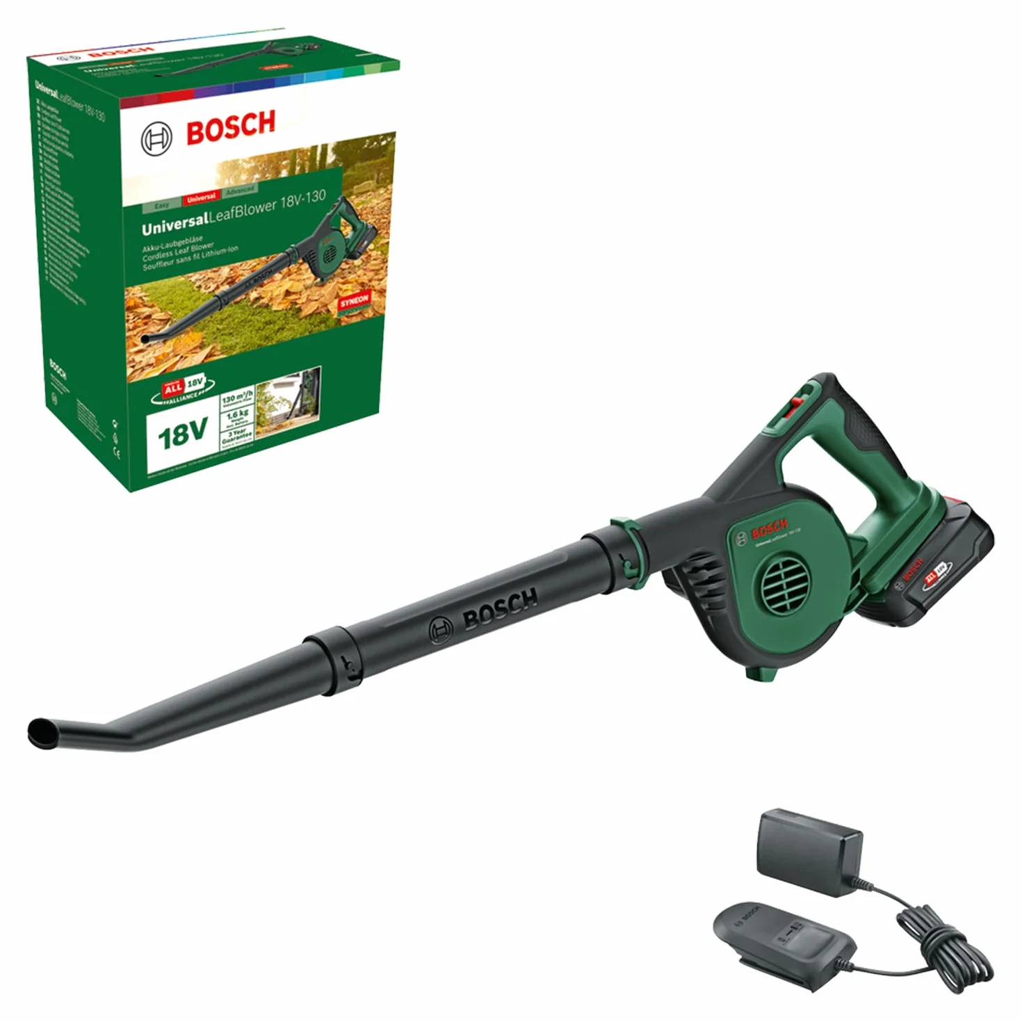 Bosch UniversalLeafBlower 18V-130 akumulatorowa dmuchawa do liści 18V 2,5 Ah z ładowarką