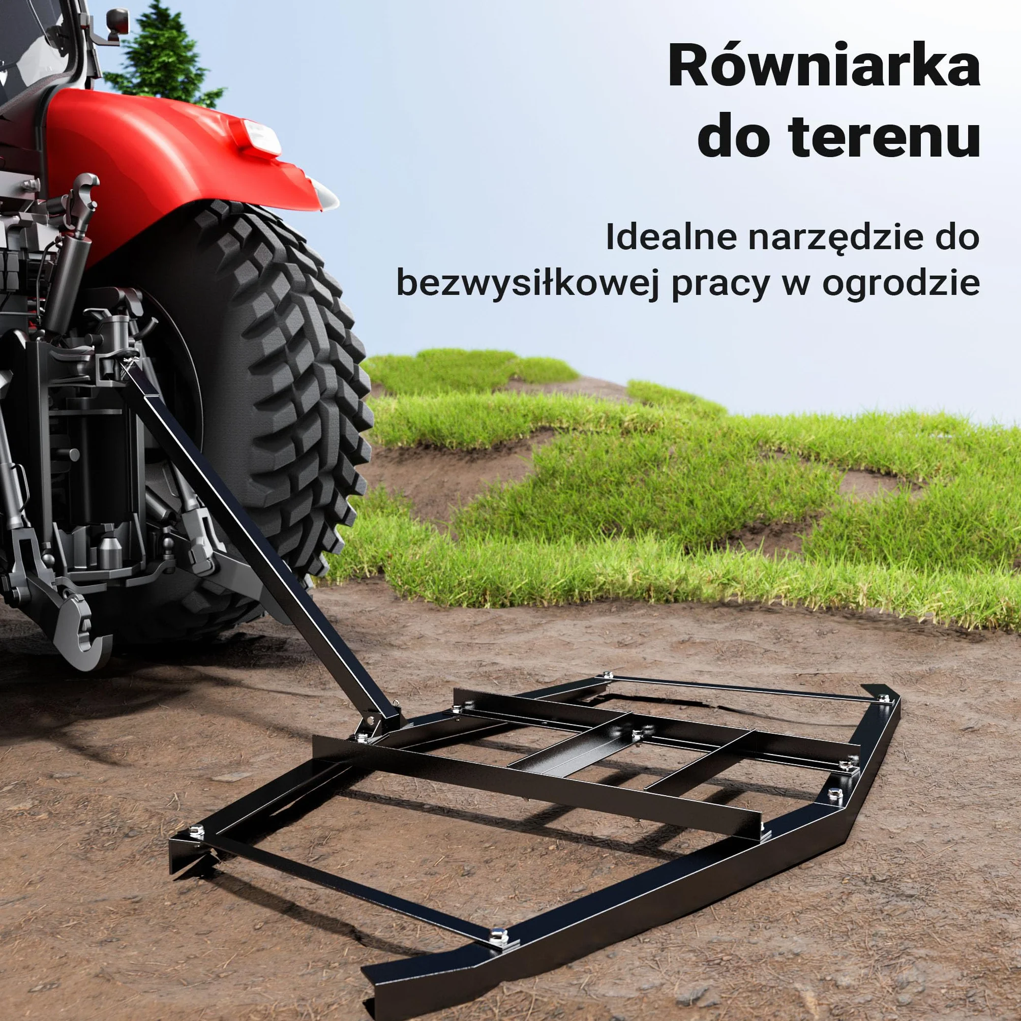 Wiltec Brona 172 x 90 cm do kosiarek i ATV, brona łąkowa ciągniona 66" do uprawy i wyrównywania gleby