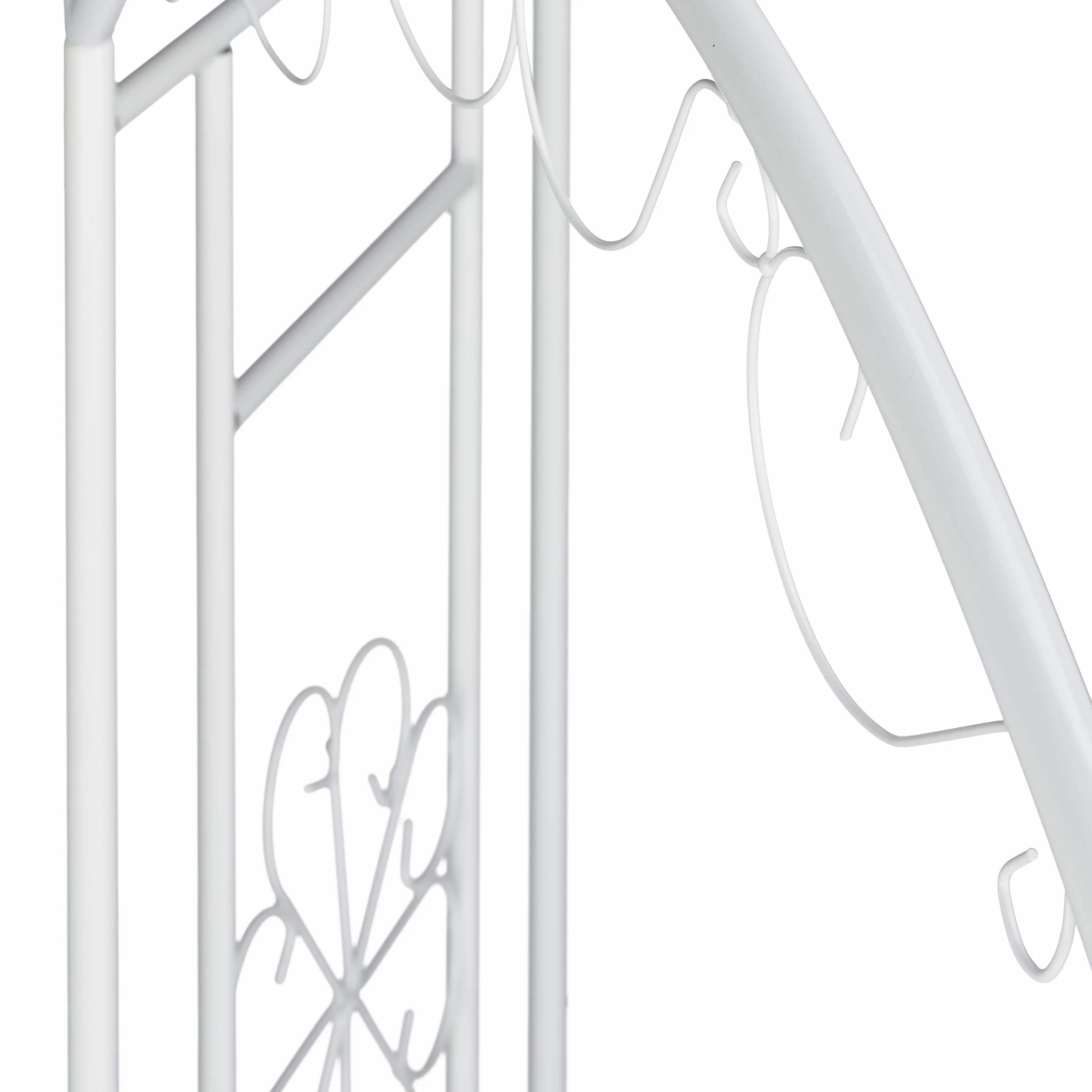 Relaxdays Metalowa altana różana HBT 250x160x160 cm biała