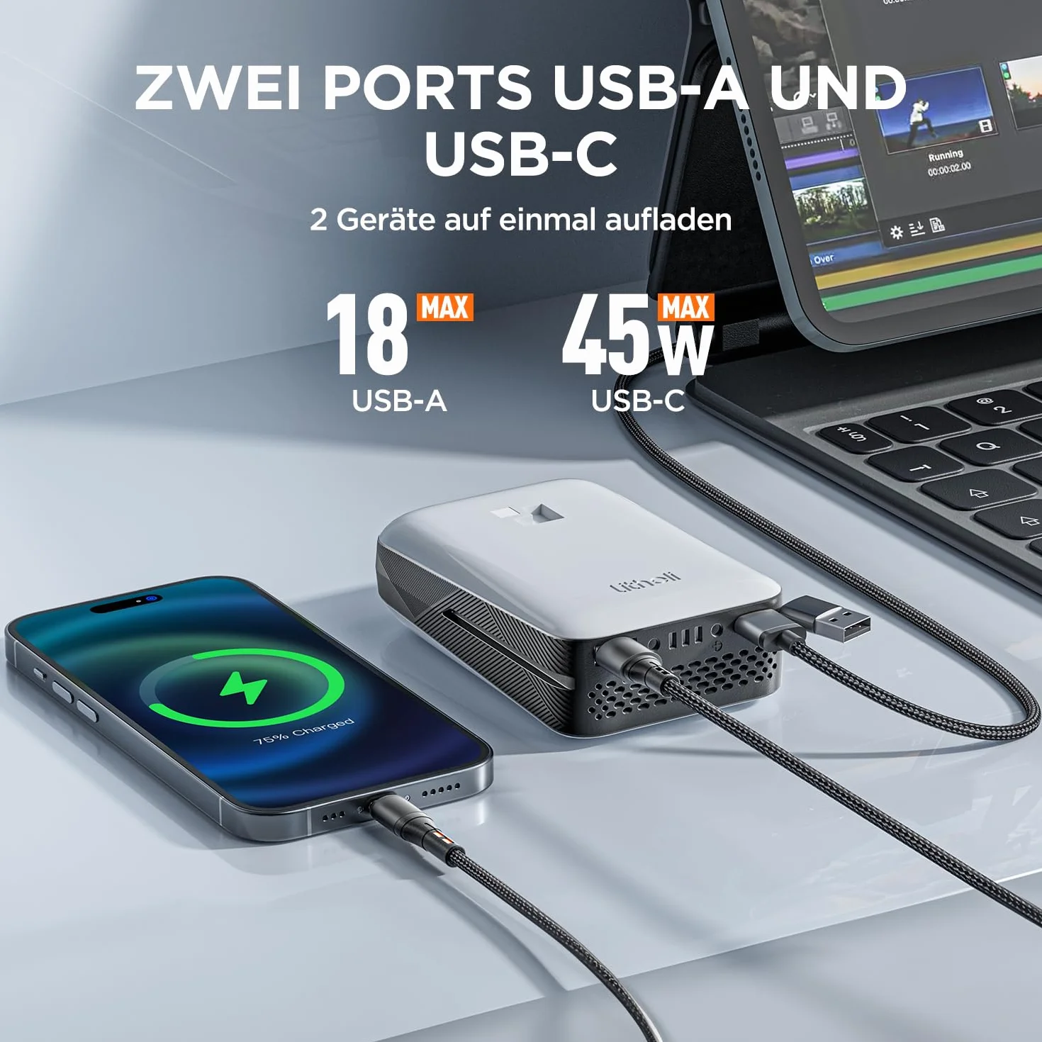 Litheli Akumulatorowe nożyce do żywopłotu 20 V, długość ostrza 56 cm, 20 mm rozstaw zębów, z baterią 10000mAH, elektryczne nożyce do żywopłotu