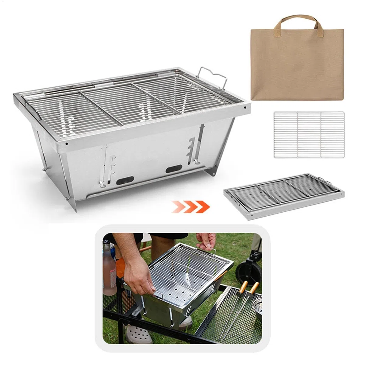 Przenośny grill Chal – Cact Outdoor BBQ for Easy Sto idealny na spotkania towarzyskie, przyjazny dla użytkownika, wszechstronny sprzęt do gotowania na świeżym powietrzu