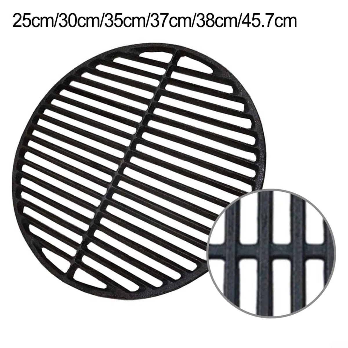Wytrzymały okrągły żeliwny ruszt do grillowania na węgiel drzewny / gazowy łatwy do czyszczenia kratka do gotowania dostępna w rozmiarach 25 cm - 45,7 cm, idealny do grillowania na świeżym powietrzu