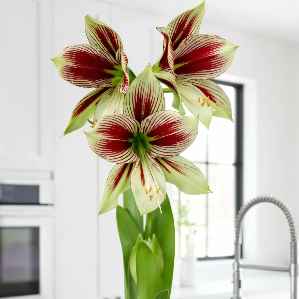 Amaryllis Papilio, 1 cebula w dużym formacie 20/22, ekskluzywne cebule kwiatowe, rośliny i kwiaty z Holandii, prawdziwe hippeastrum (bez nasion, nie w wosku i nie sztuczne)