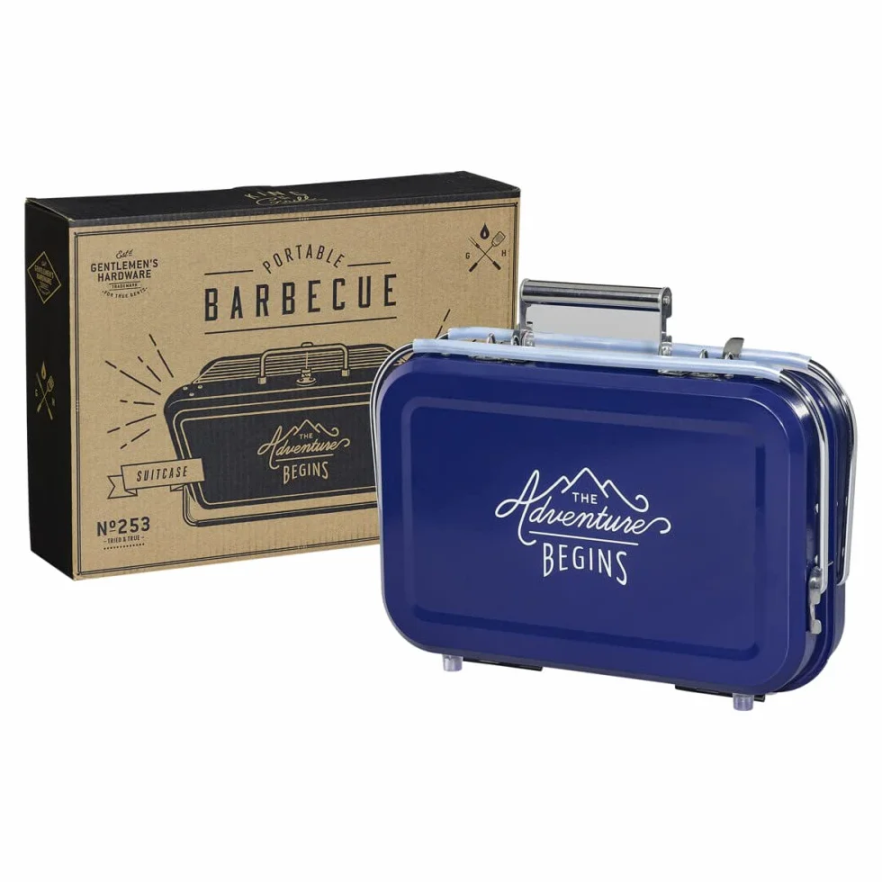 Gentlemen's Hardware Przenośny grill ze stali nierdzewnej 32x31,5x40 cm granatowy/niebieski GEN253