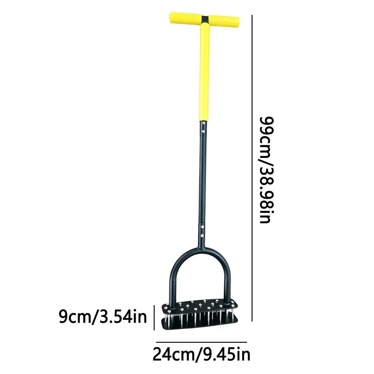 Aerator trawnika 15 Kolców Ze Stali Nierdzewnej, Wytrzymały I Ręczny | Aerator gruntowy Do Ogrodu, Patio, Rabat Kwiatowych, Podwórka, Spulchniania Gleby Oraz Pielęgnacji Parku