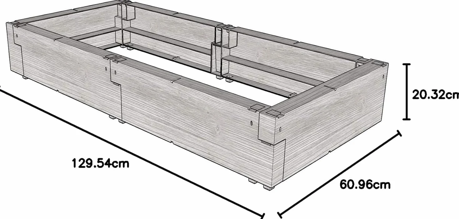 Juwel Podwyższona grządka Timber zestaw podstawowy/rozszerzający (6 klocków, grządka na zioła o wyglądzie drewna, z wysoką izolacją cieplną, wymiary 130 x 60 cm, wysokość 20 cm, jako rozszerzenie do podwyższonych grządek lub jako grządka pojedyncza) 20476