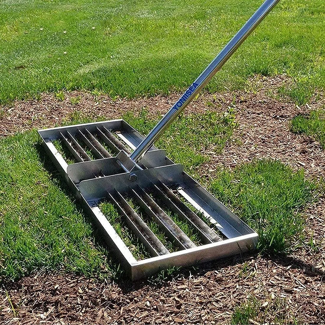 Wyrównywarka terenu, wytrzymała, grabie do wyrównywania trawników ogrodowych i pól golfowych, płyta gruntowa, płaska kruszarka do piasku i trawy do wykańczania trawników ogrodowych i pól golfowych