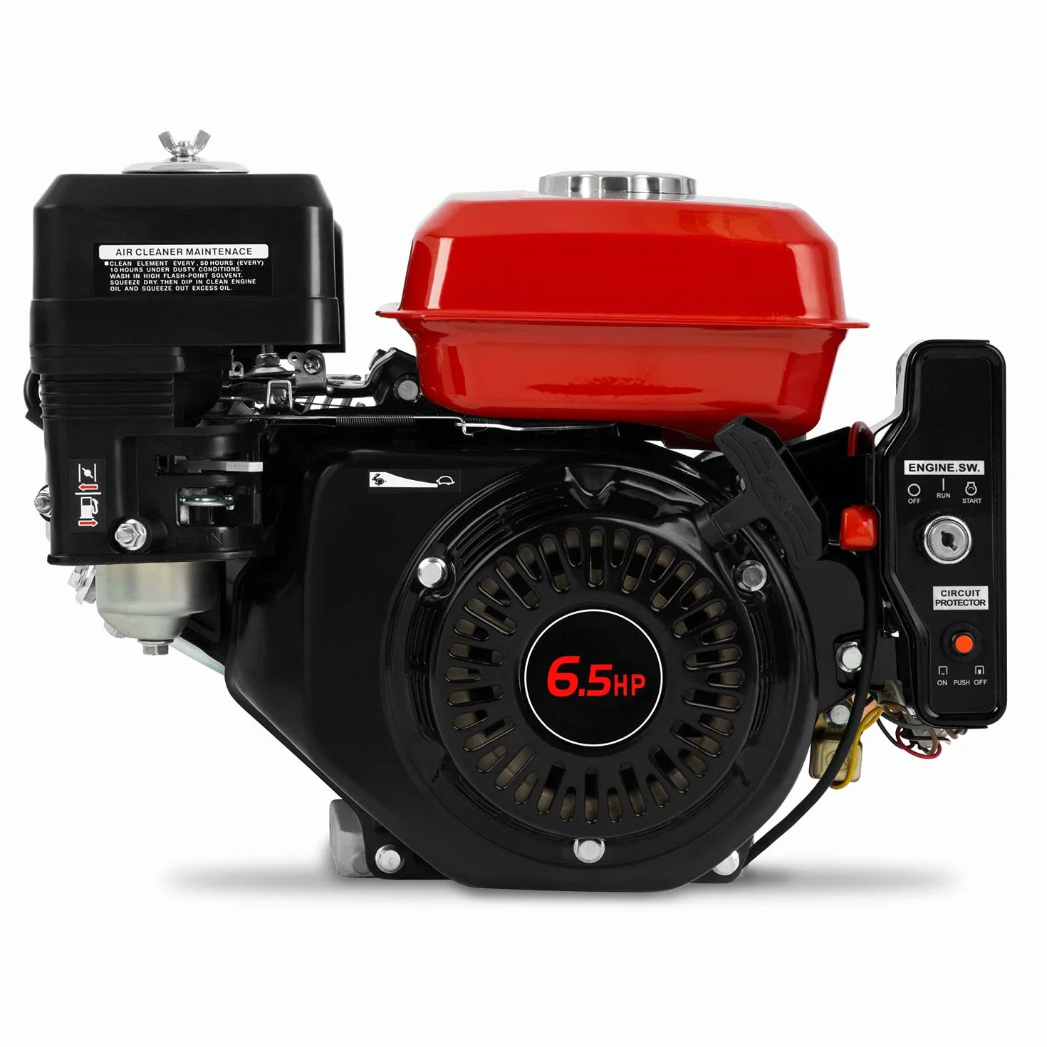 EBERTH Silnik Benzynowy 6,5 KM 4,8 kW 196 ccm 4-suwowy E-Start 12V