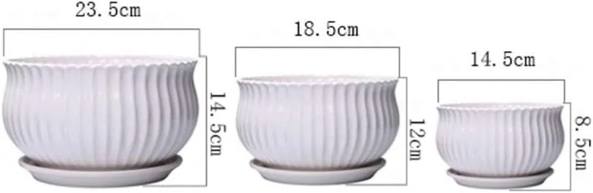 Doniczka w stylu vintage, wykwintna biała ceramiczna doniczka na kwiaty do użytku na zewnątrz, dekoracyjny pojemnik na rośliny, dekoracja ogrodowa (23,5 cm x 14,5 cm)