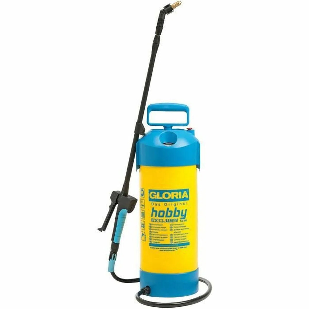 GLORIA Opryskiwacz Hobby Exclusive 5 l | Premium z lancą teleskopową 1 m | Opryskiwacz precyzyjny 5 l z manometrem | Regulowana dysza | Do pielęgnacji drzew, krzewów oraz delikatnych roślin w ogrodzie