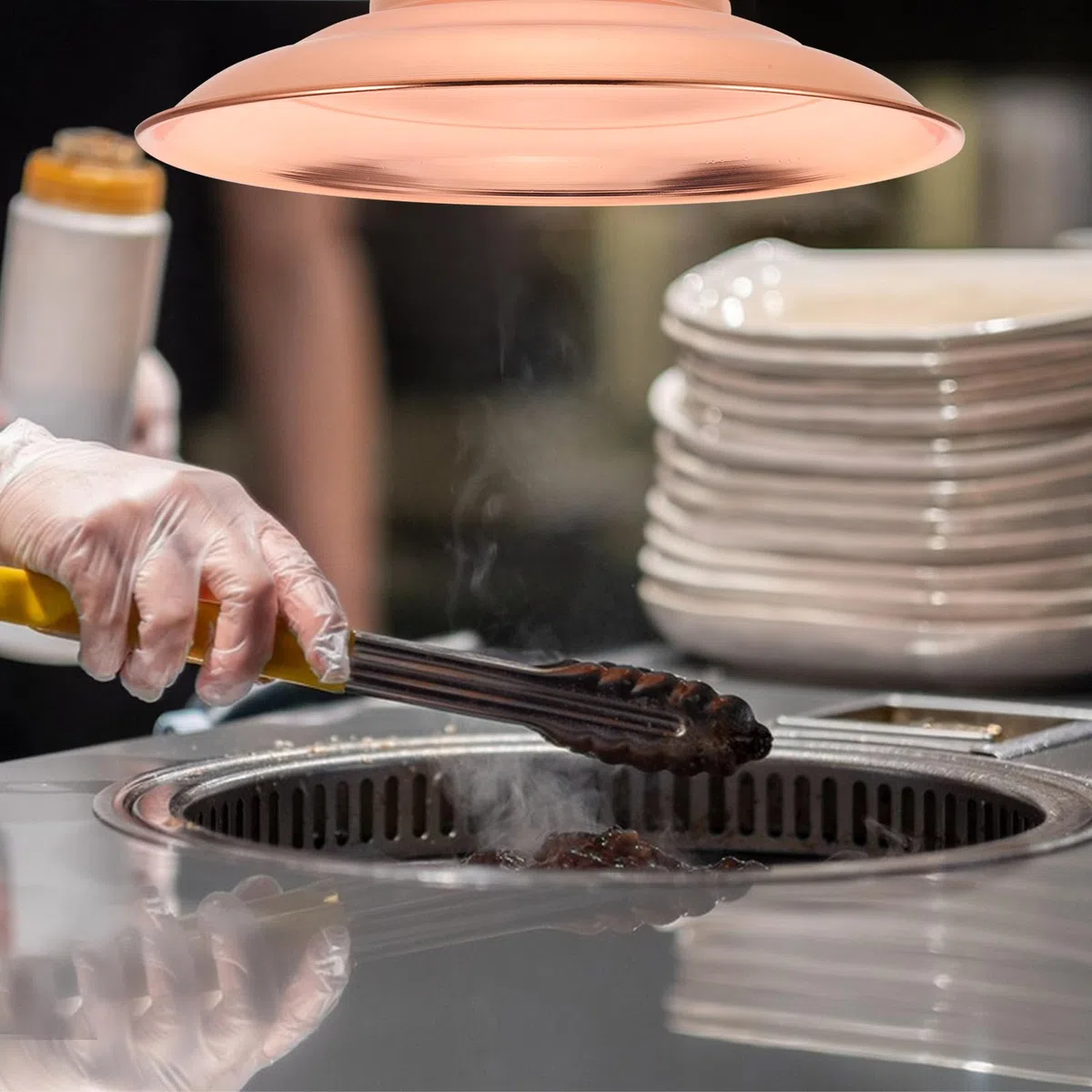 Koreański okap do grilla, wewnętrzny odpowietrznik do grilla, niezbędny sprzęt do grillowania w restauracjach i imprezach, wydajny kolektor dymu