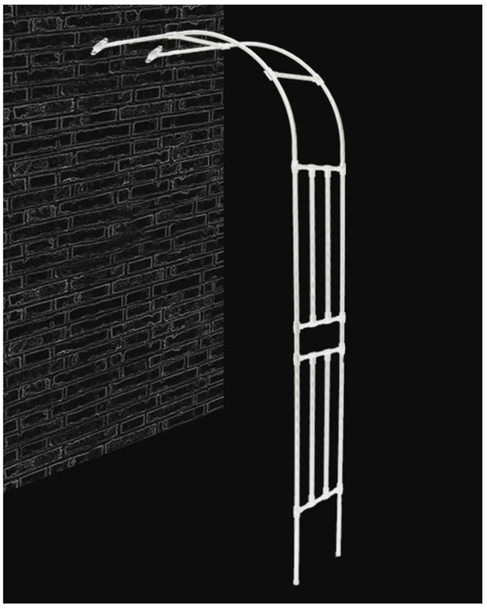 Półokrągła kratka ogrodowa podpórka do roślin pnących biała kratka na róże, winorośle i kwiaty 300 cm szer. x 240 cm wys. idealna do dekoracji na zewnątrz