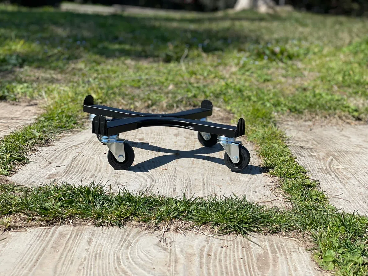 Tecnokit: Wózek na rośliny, Różne rozmiary, z kołami przemysłowymi Ø 5 cm, stalowa rama, Nadaje się do wewnątrz i na zewnątrz, ogrodnictwa. (Ø 40, czarny)
