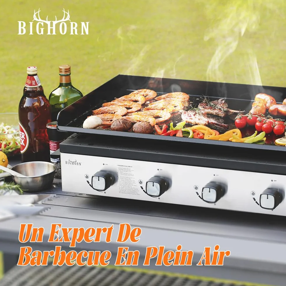 BIGHORN Plancha Grill – grill gazowy, tablet, przenośny, 4 palniki
