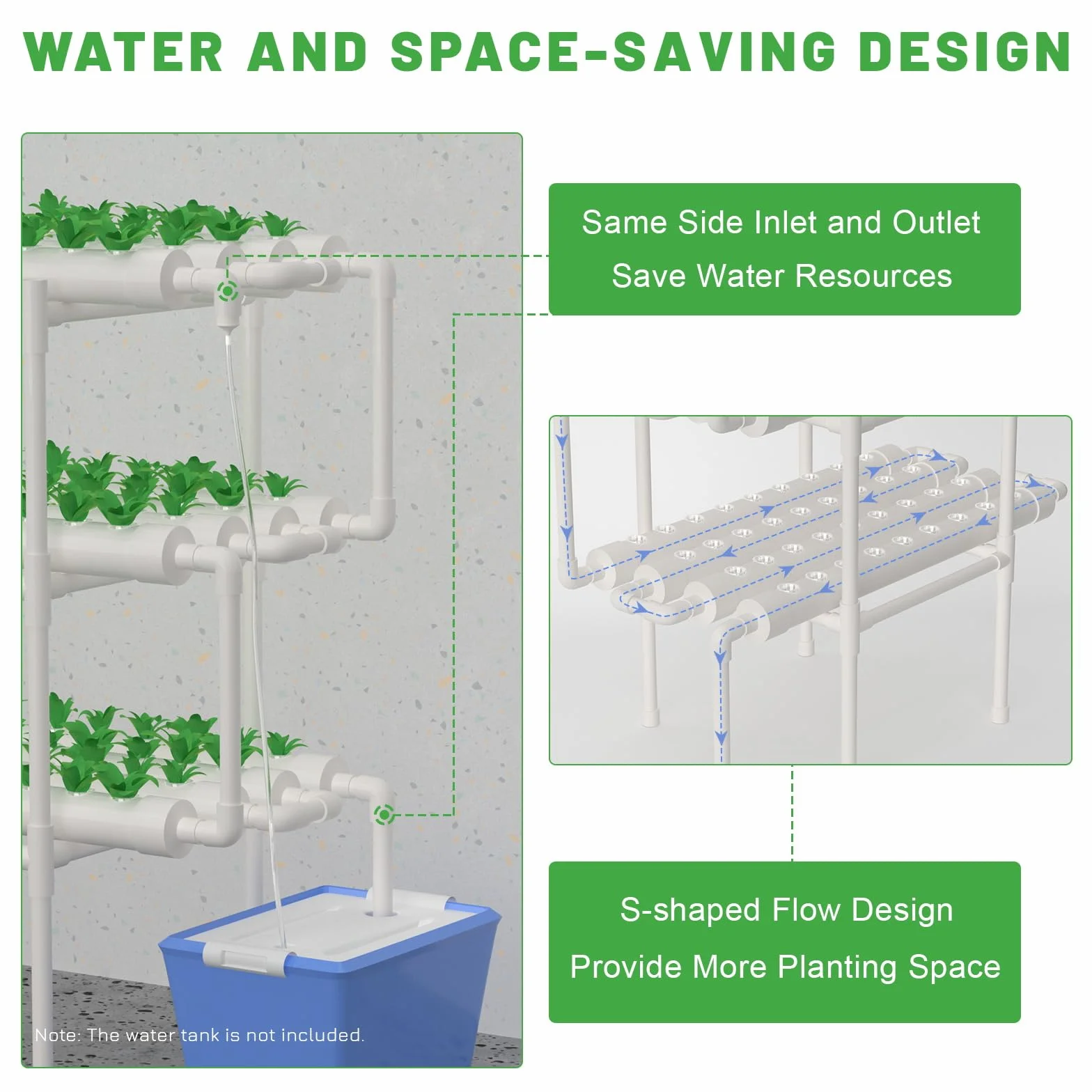 Hydroponic System Hydroponic Grow Kit bezglebowe systemy do uprawy roślin, 108 miejsc dla roślin, 3 warstwy, rośliny, warzywa, hydroponika, do domu, na balkon, do ogrodu, na balkon
