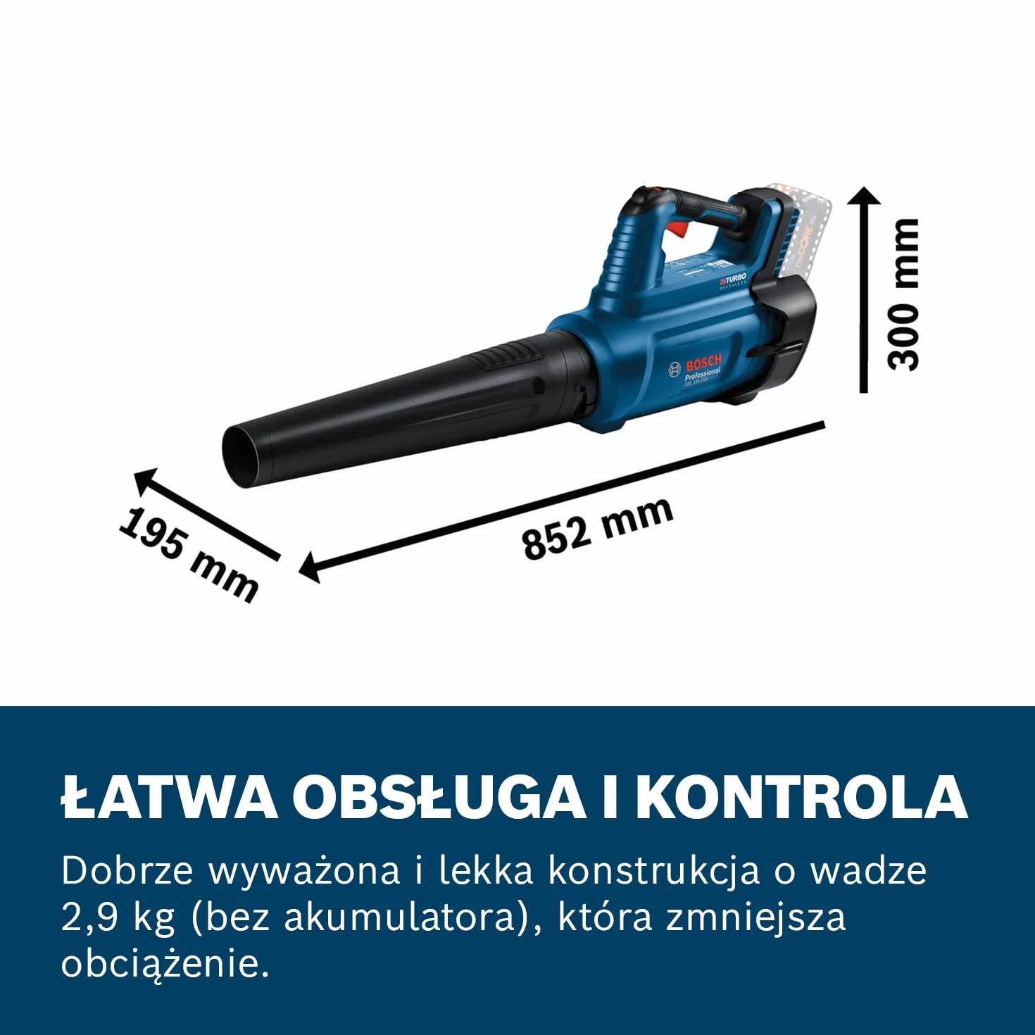 Bosch Professional GBL 18V-750 BITURBO Akumulatorowa Dmuchawa 18V 780 m³/h 198 km/h