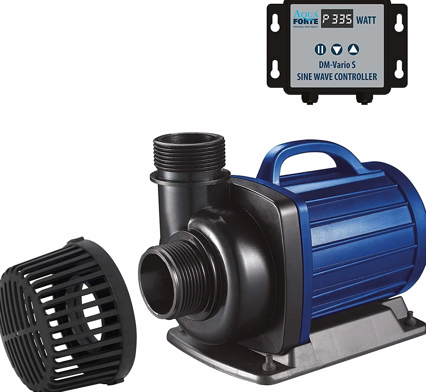 AquaForte Pompa filtrująca/do oczka wodnego DM-10.000 Vario S, 34-85 W, przepływ 6-10 m3 na godzinę, wysokość tłoczenia 5,5 m, regulowana za pomocą zewnętrznego kontrolera. Idealna jako pompa do
