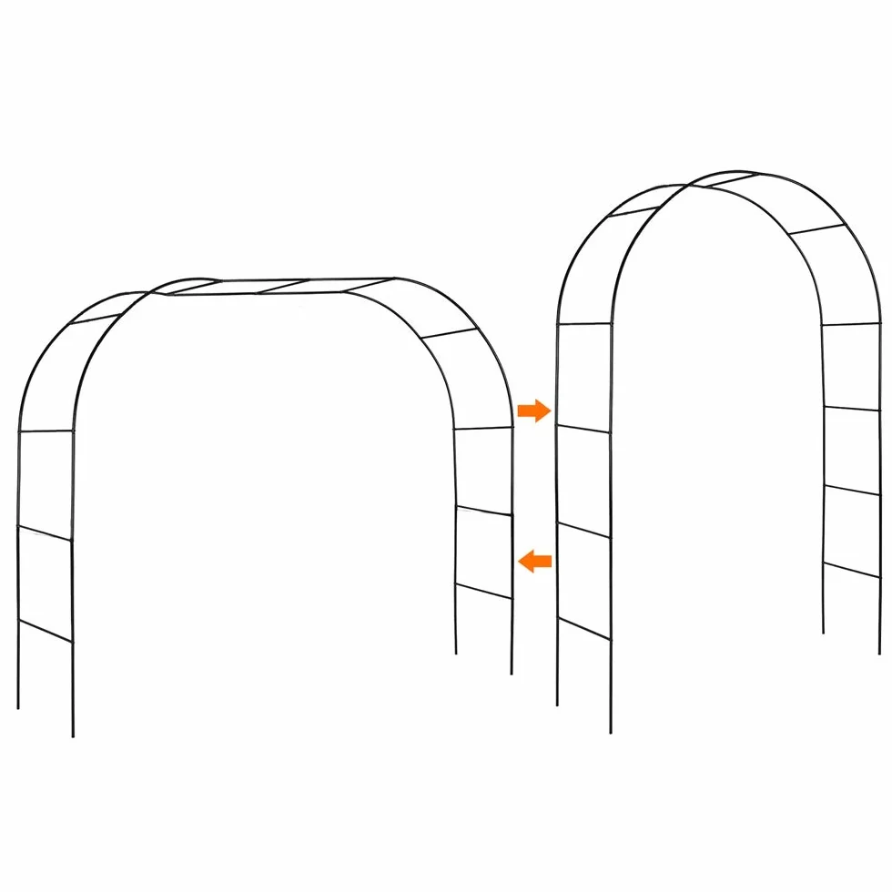 Mr. Ton metalowy łuk ogrodowy, czarna altana ogrodowa, pergola do wewnątrz i na zewnątrz, trawnik, ogród, różne rośliny pnące, 240 wys. x 140 W, czarna