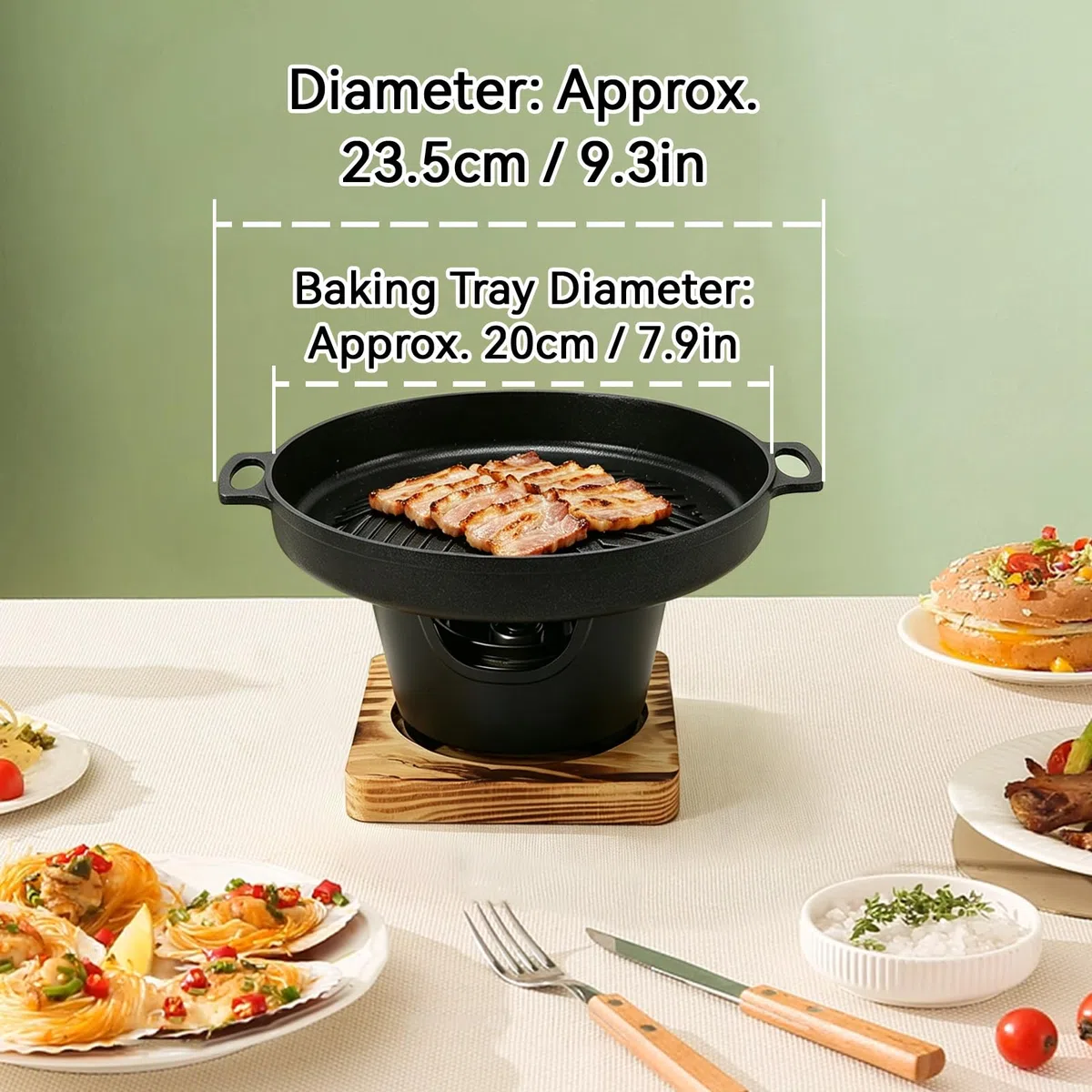 Koreański grill przenośny mini grill do użytku wewnątrz nieprzywierający piec stołowy, idealny na kemping i gotowanie w domu (HN BBQ18D)