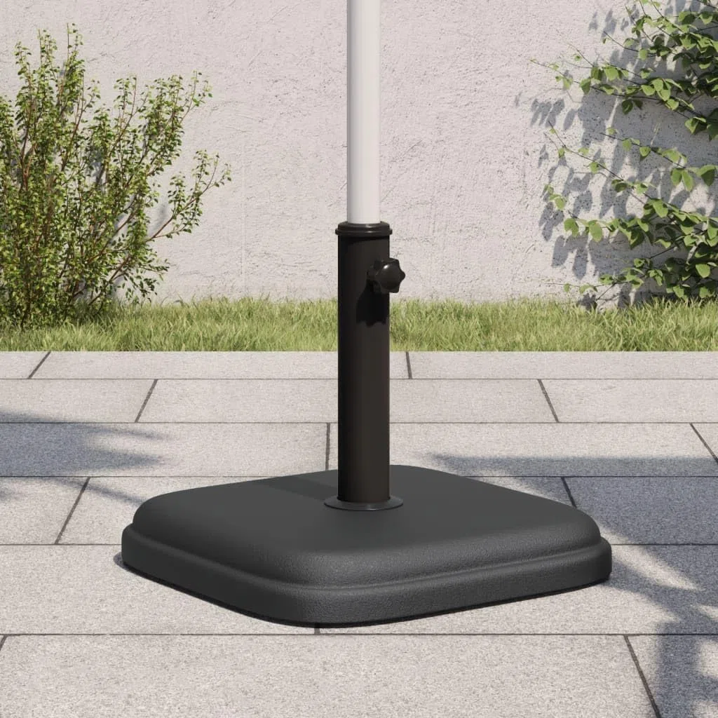 Stojak na parasol przeciwsłoneczny, czarny, waga 11 kg, z przyciskiem napinającym, kompatybilny z masztem Ø 32/35/38 mm, kwadratowa podstawa na balkon, taras, do ogrodu