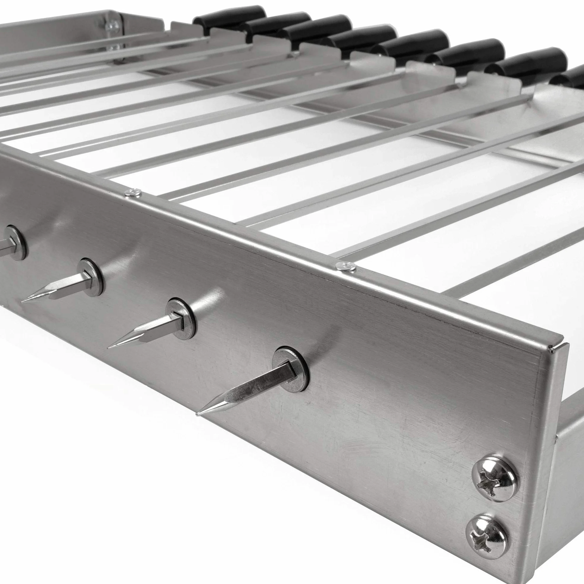 BBQ-Toro zestaw do szaszłyków stal nierdzewna 11 szpikulców silnik regulowany 70x26-40 cm