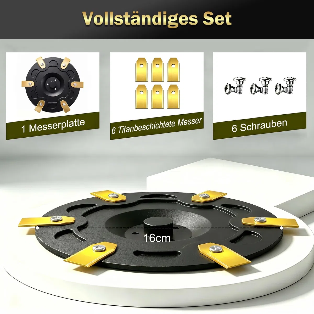 Talerz nożowy z 6 nożami kompatybilny z Segway Navimow i105E, i108E, i110n, i205 AWD, i208 AWD robot koszący, tarcza tnąca robota trawnikowego, obrotowa tarcza