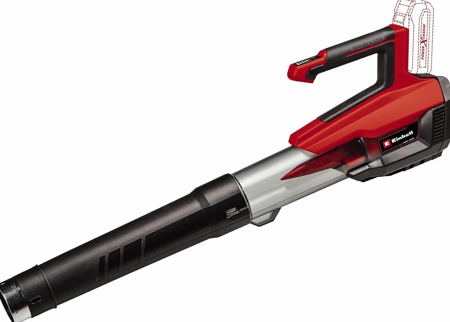 Einhell Dmuchawa do liści akumulatorowa GP-LB 18/200 Li E-Solo Power X-Change (Li-ion, 18 V, bezszczotkowy silnik, regulacja prędkości, technologia dmuchawy osiowej bez akumulatora i ładowarki)