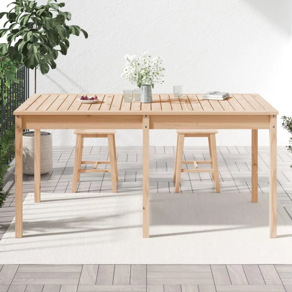 Stół ogrodowy lite drewno sosnowe 159,5 x 82,5 x 76 cm | Wytrzymały blat stołu, stabilna rama drewniana, na taras i balkon, instrukcja montażu w zestawie