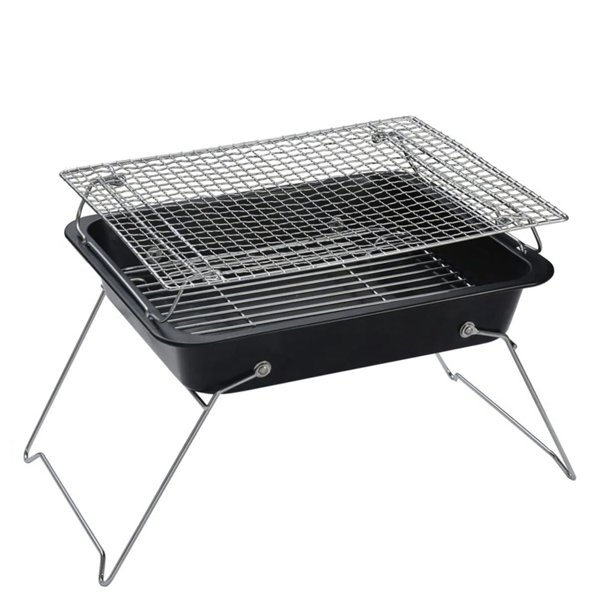 Przenośne kempingowe palenisko ze stali nierdzewnej, składane, wypalane drewnem, węglowe grille na węgiel drzewny, grill na kemping, piknik, ogród, plażę, imprezę