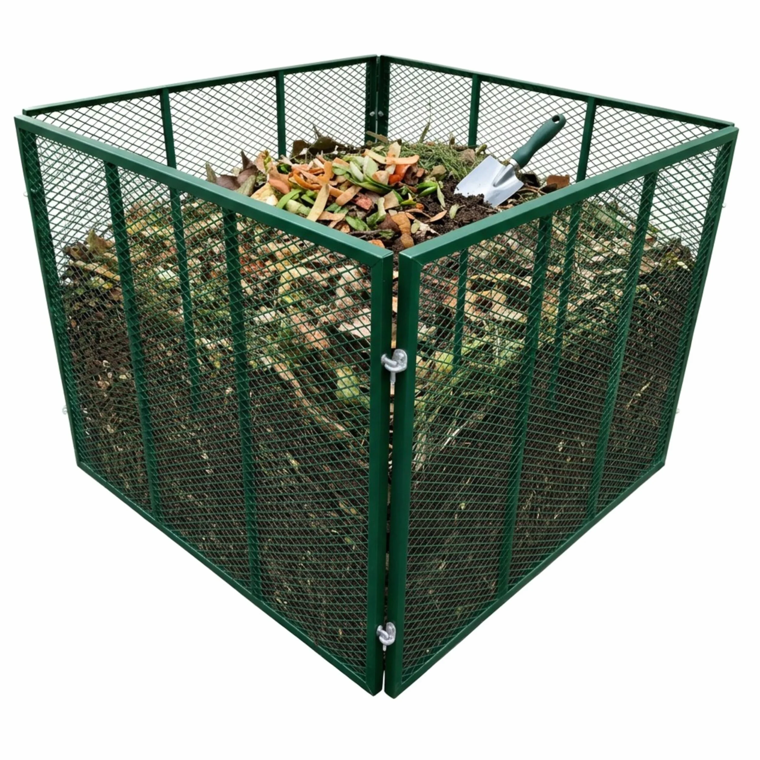 Relaxdays Metalowy kompostownik ogrodowy 800 l 80 x 100 x 100 cm zielony