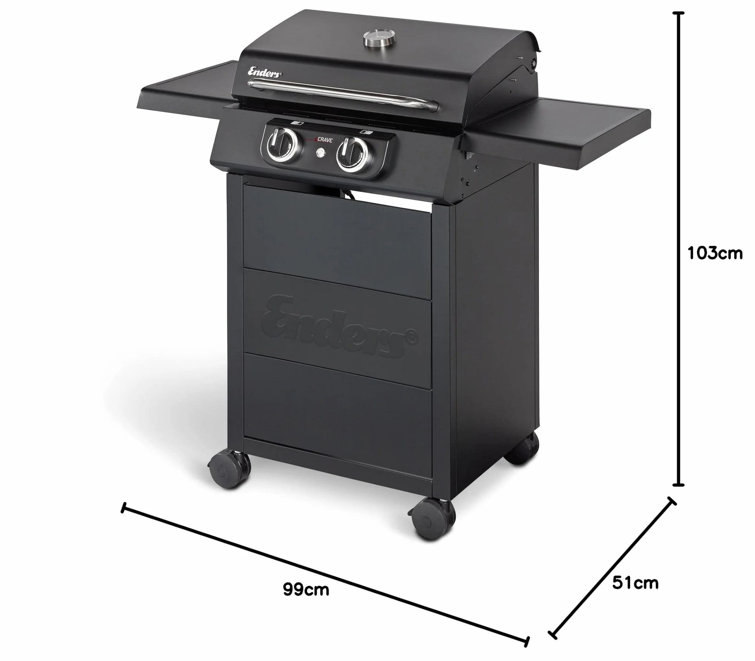 Enders Ecrave 2 Grill Elektryczny Czarny 51 x 103 x 99 cm