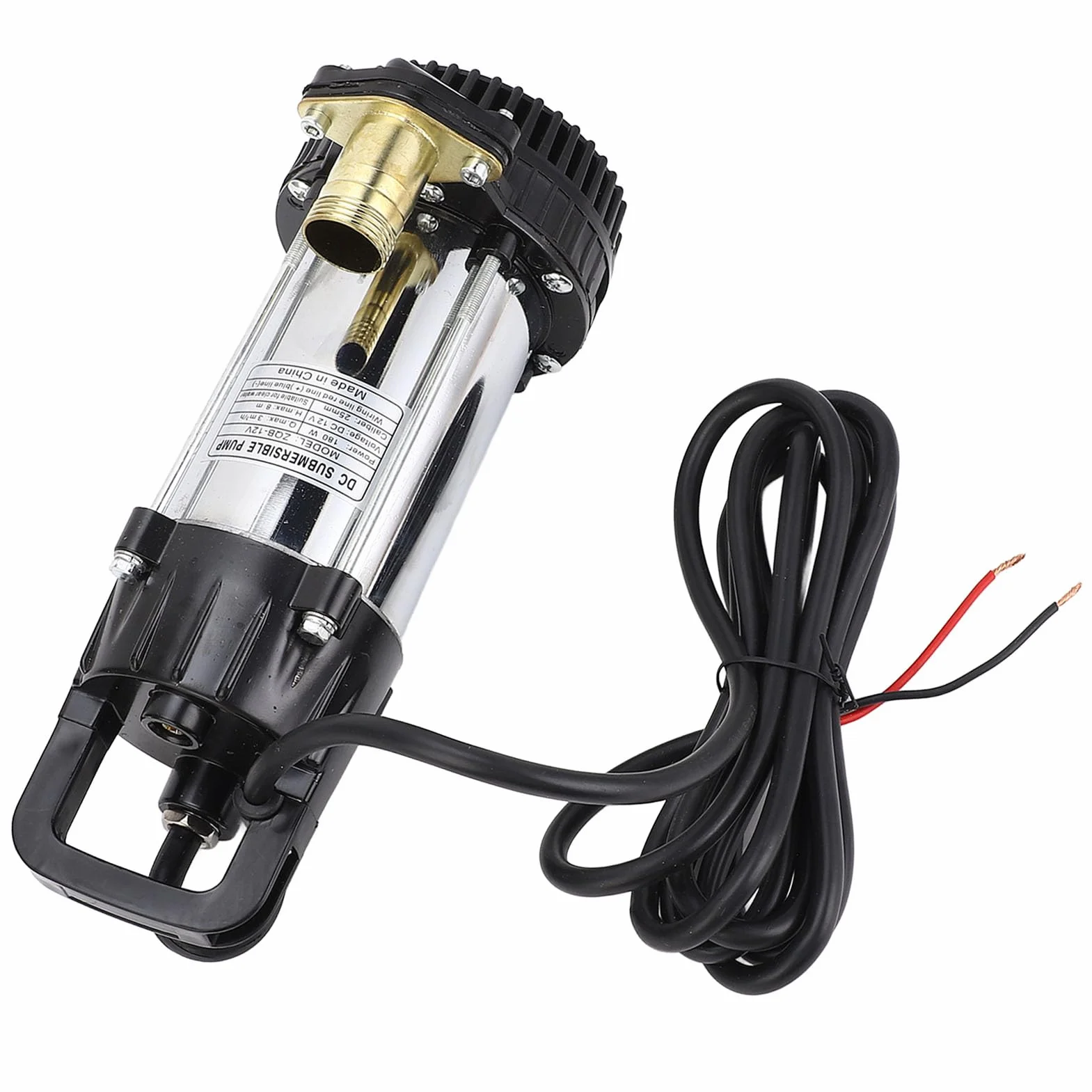 Pompa Głębinowa DC Bezszczotkowy Silnik Miedziany do Gospodarstw Ranczowych, Mocna Obudowa Uszczelniająca, Zintegrowana Pompa 12 V 180 W 3 Metry³/h 8 M Podnośnik Opróżniająca Basen do