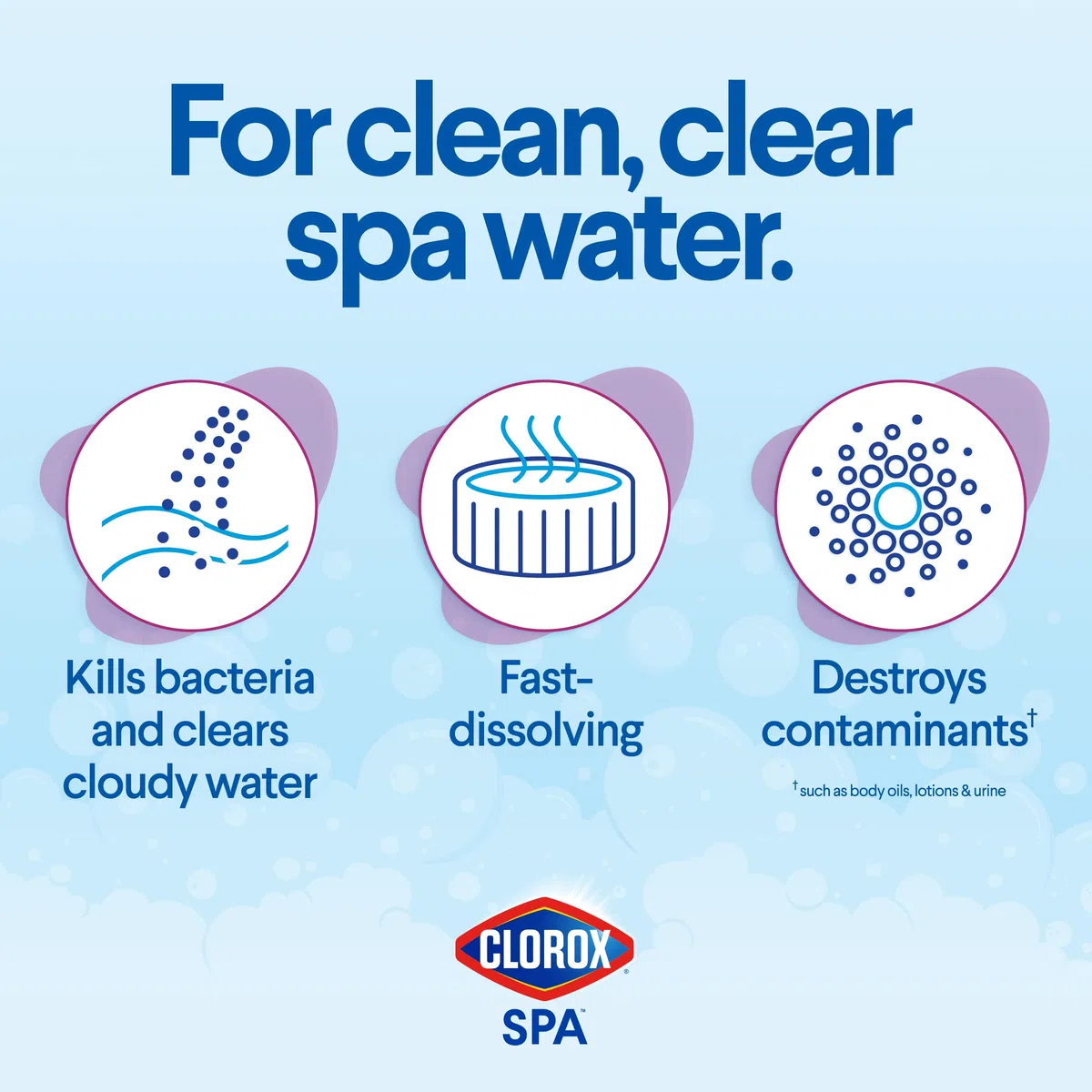 CLOROX Pool&Spa Spa Water All-in-One środek dezynfekujący i wstrząsowy, niszczy zanieczyszczenia, oczyszcza mętną wodę, 0,9 kg (1 opakowanie)