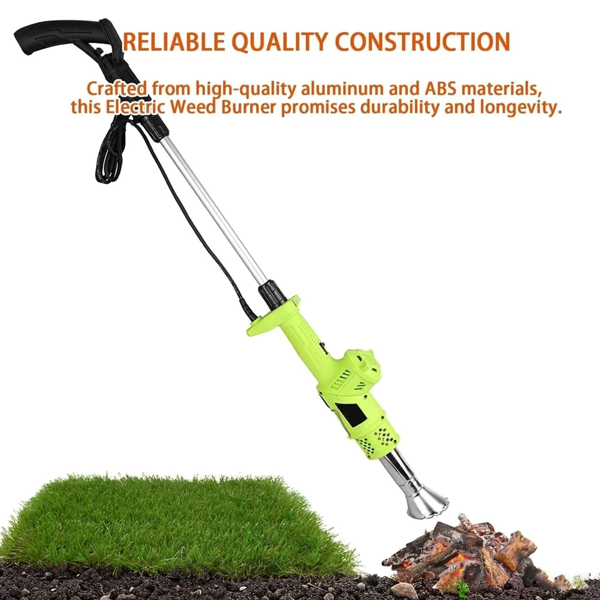 Elektryczny palnik chwastów zapalniczka grilla,5 dyszami,odchwaszczania | Różdżka odchwaszczania termicznego,pistolet gorące powietrze,odchwaszczacz termiczny 650℃(Black)