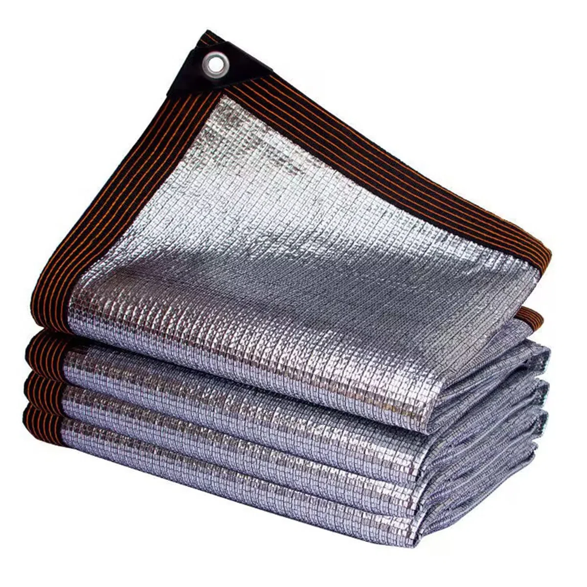 Aluminiowy żagiel przeciwsłoneczny, 99% odporny na promieniowanie UV, zacieniający materiał do roślin ogrodowych, budy, samochodu, odblaskowa tkanina przeciwsłoneczna, różne (6 x 11 m)