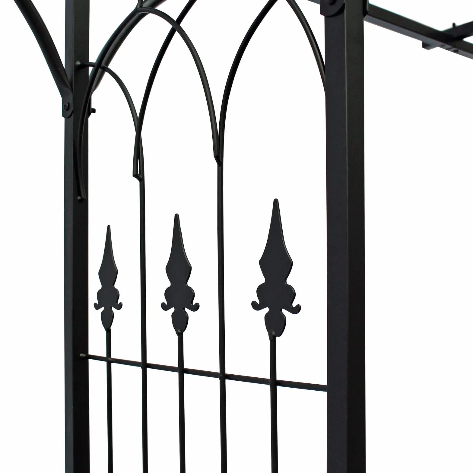 Wiltec Pergola ogrodowa o wymiarach 205 x 50 x 208 cm ze stali, trejaż do ogrodu na pnącza i róż czarny, łuk z kolcami wspierającymi