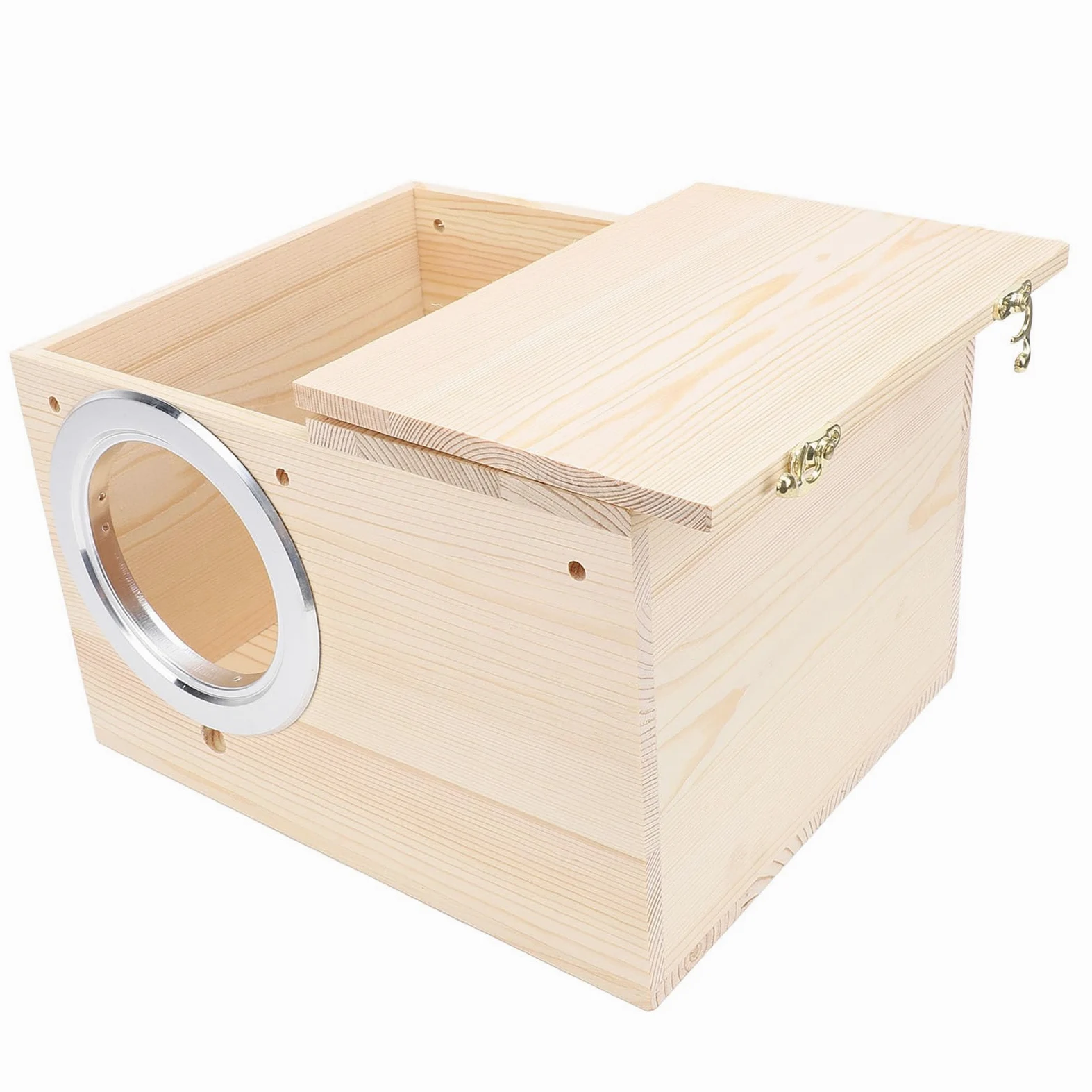 Cryfokt Drewniana Budka Lęgowa dla Ptaków Ręcznie Wykonana Budka Lęgowa dla Papużek i Papug 30x25x20cm