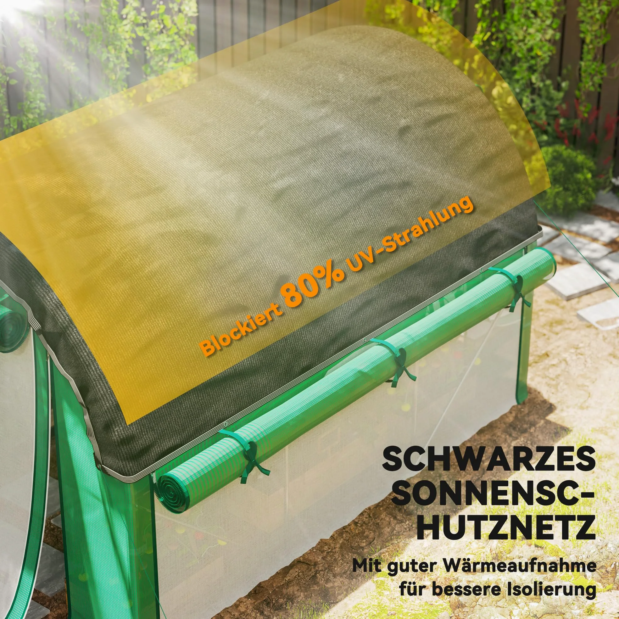 Outsunny Szklarnia foliowa 3 x 2 x 2 m z 6 oknami, drzwiami przesuwnymi, zwijane ściany boczne, odporny na promieniowanie UV tunel foliowy, odporna na warunki zimowe z zagłębieniem, zielona
