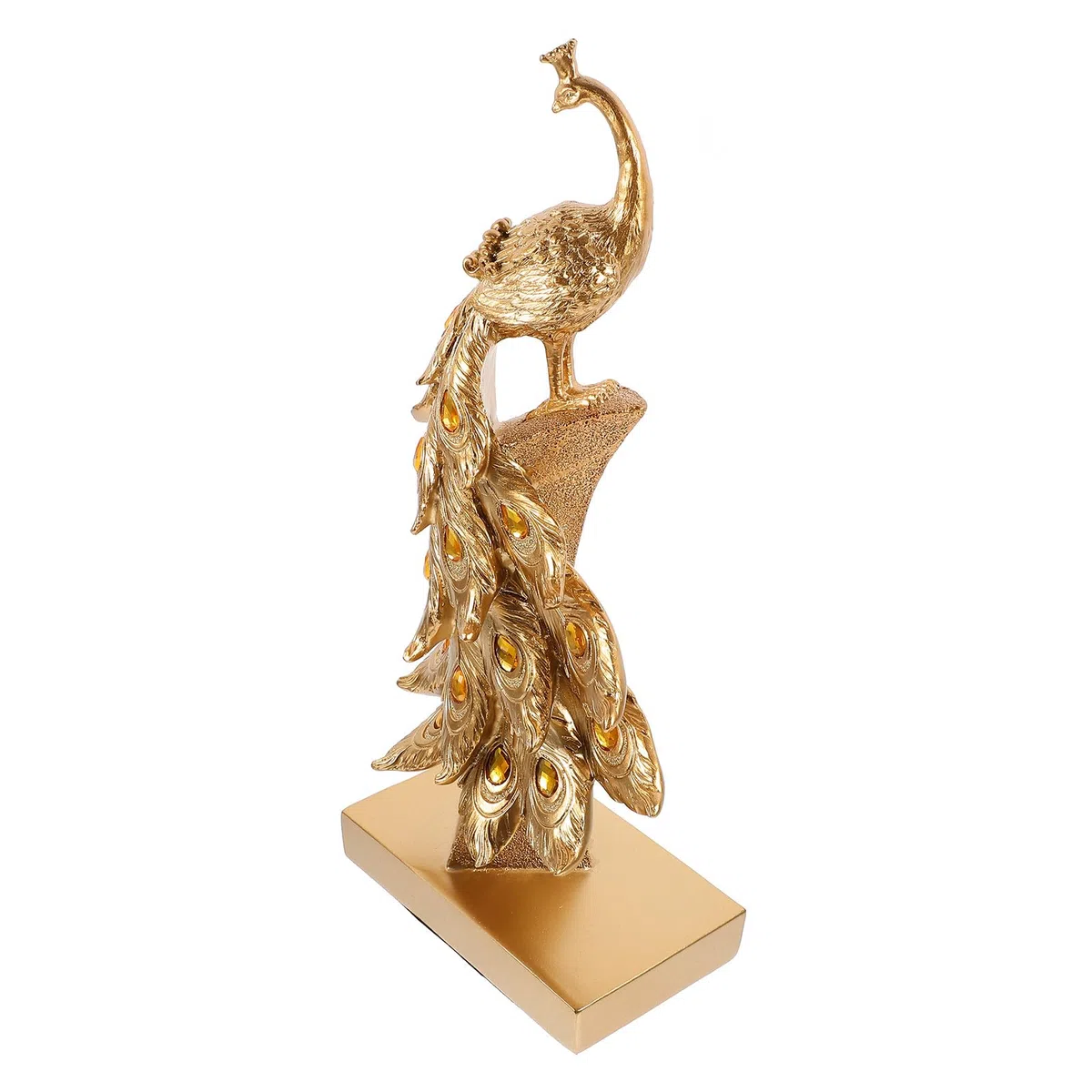 Toyvian Ozdoba Ogrodowa z Żywicy Pawia Mała Statua Trawnik Figurka Dekoracyjna Do Ogrodu i Podwórko Unikalny Design Wszechstronne Zastosowanie