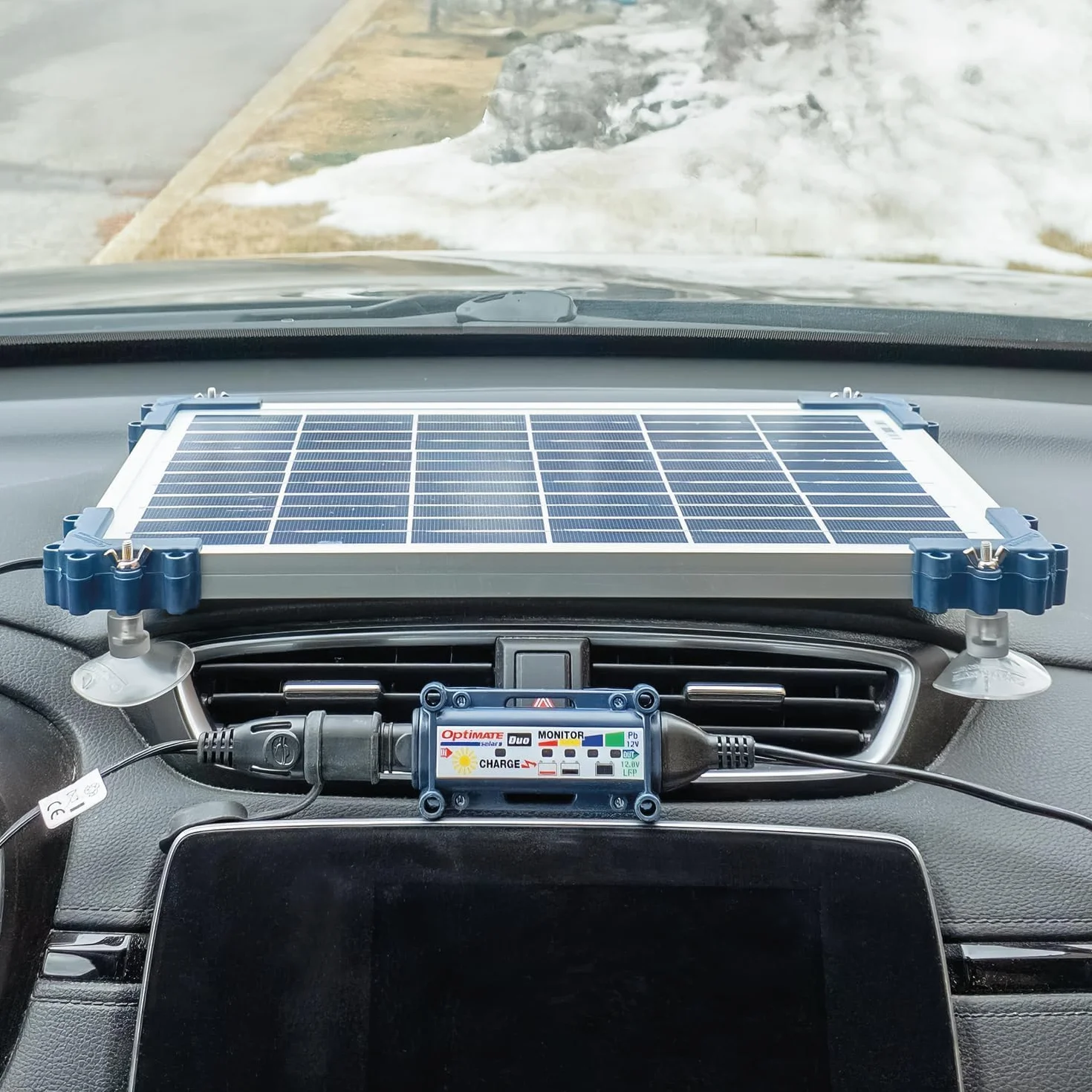 OptiMate Solar DUO 10W CarKit TM522-D1CK, hermetyczna ładowarka solarna i konserwator ładowania z sześciostopniowym odzyskiwaniem baterii 12 V/12,8 V 0,83A