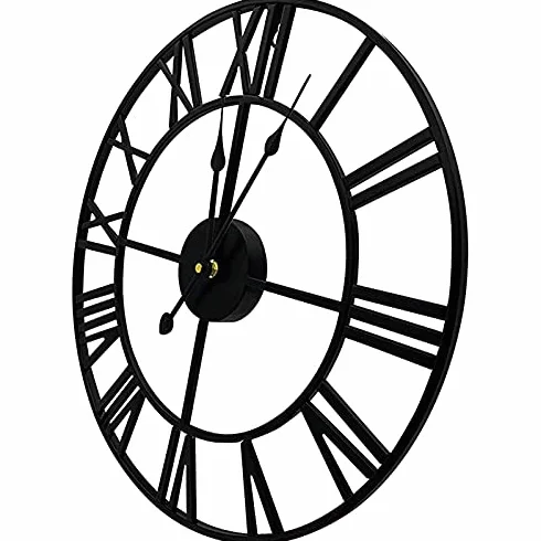 Zegar ścienny ogrodowy, cichy design szkieletowy, duży wodoodporny zegar zewnętrzny z cyframi rzymskimi, klasyczny styl vintage do dekoracji domu i ogrodu