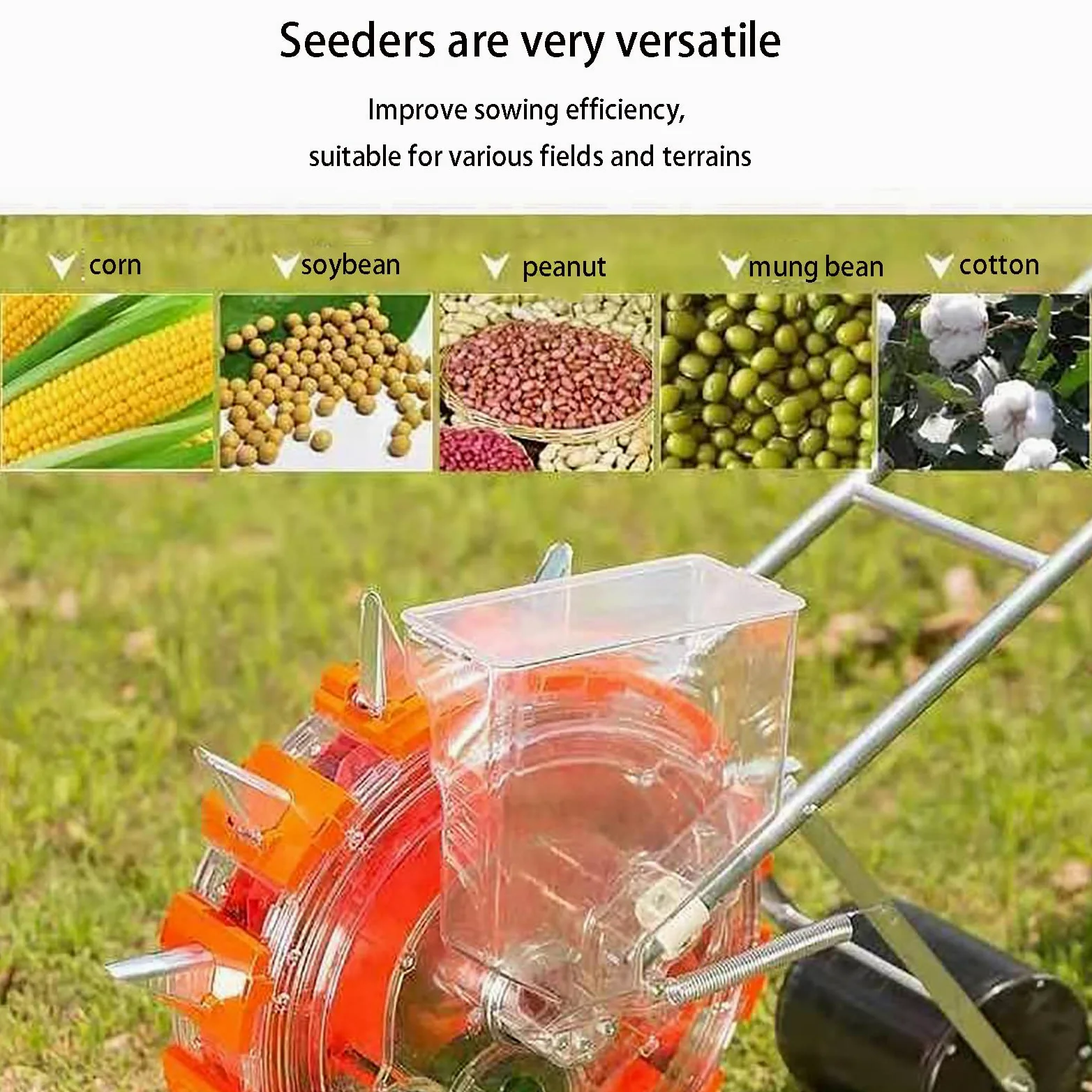 Rolnik popycha siewnik do metalu warzywa precyzyjna siewnik ogrodowy łańcuch pchający bęben jednorzędowy siewnik sadzarka do sadzarki do kukurydzy fasoli orzeszków ziemnych
